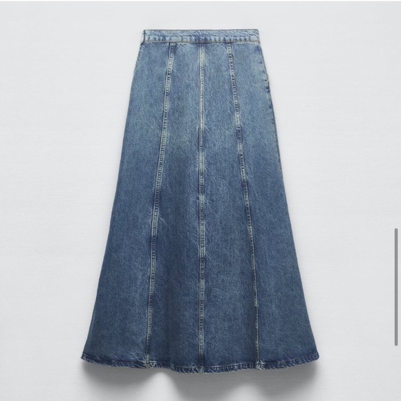 Zara BLOGGERS FAVE DENIM HIGH WAIST MAXI LONG JEAN SKIRT SPRING SUMMER MUST HAVE - Picture 14 of 14